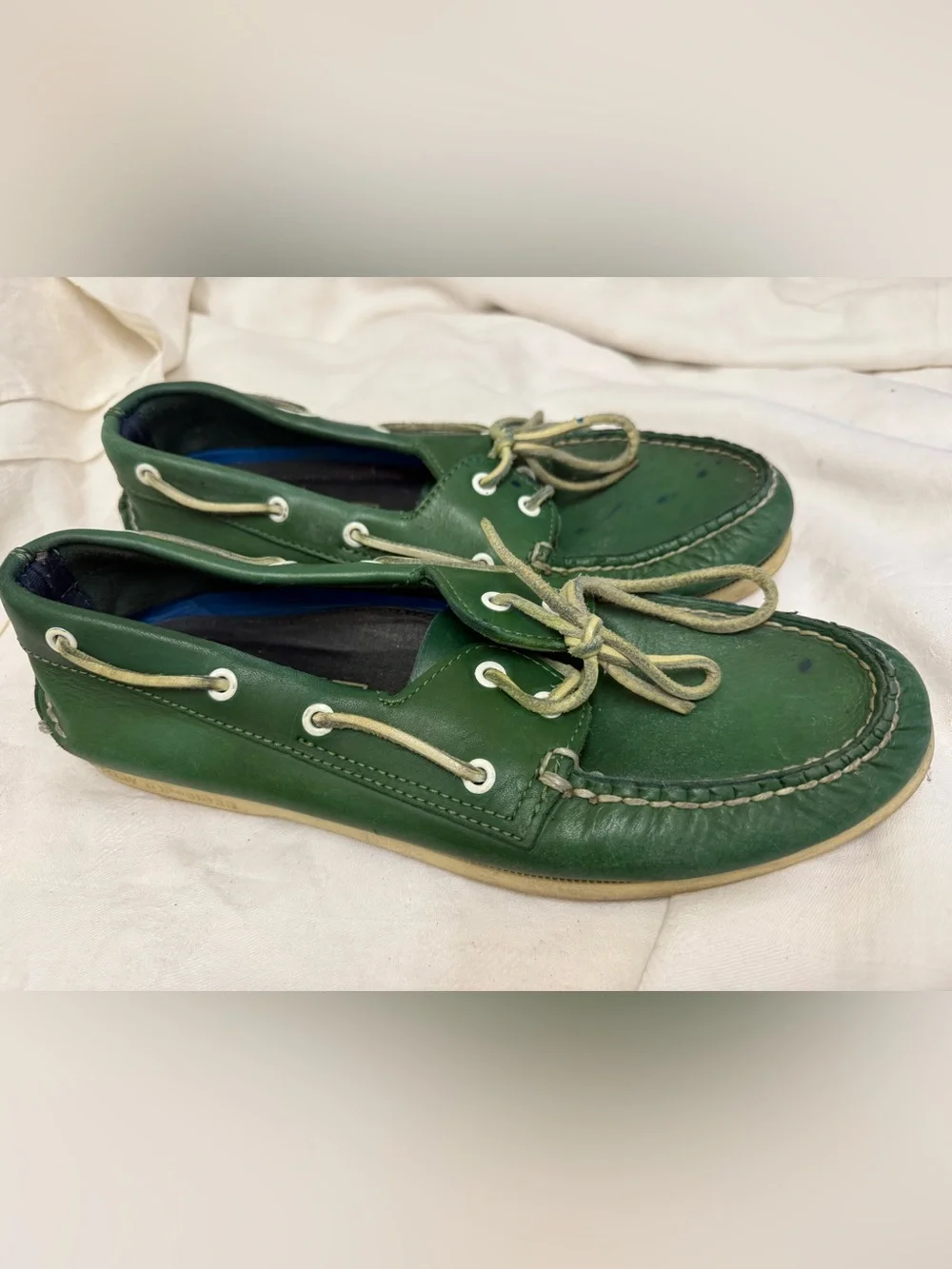 Sperry x J.Crew Green Leather Boat Shoes Men’s 10.5 M